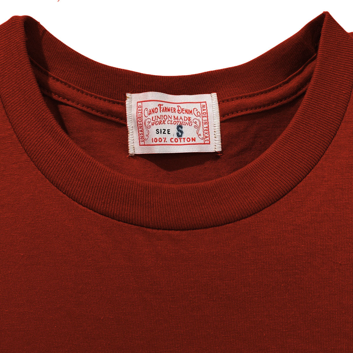 4.4oz TEXAS MADE Cranberry Crew Neck Embroidery