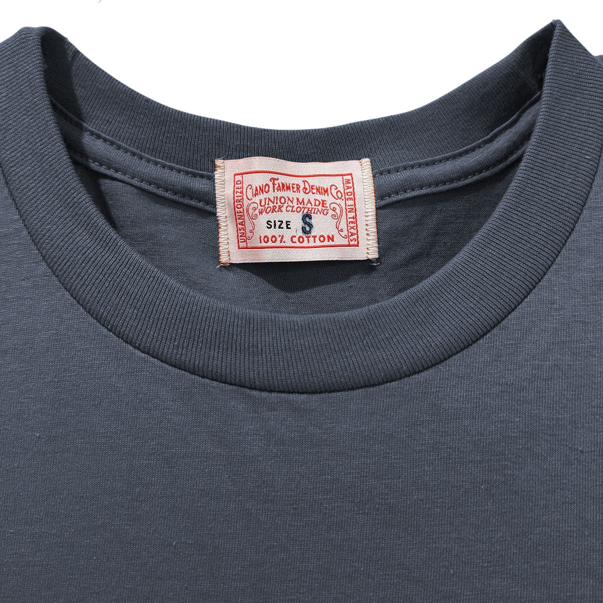 4.4oz TEXAS MADE Slate Grey Crew Neck Embroidery