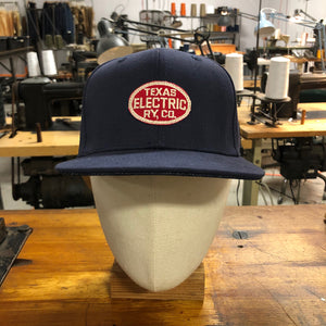 18oz Duck Canvas Navy Vintage 80s HAT Patch "TEXAS Electric Railway Company" Patch