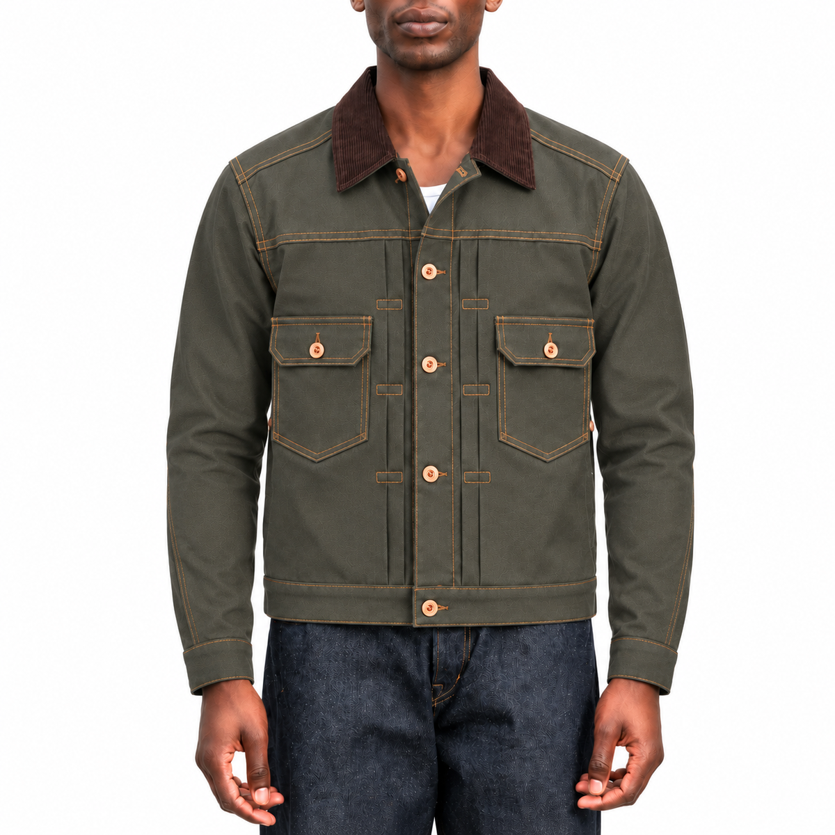 (OPSTK) #133 12oz Moss Green Duck Canvas 1953 Type II "Slim Fit"