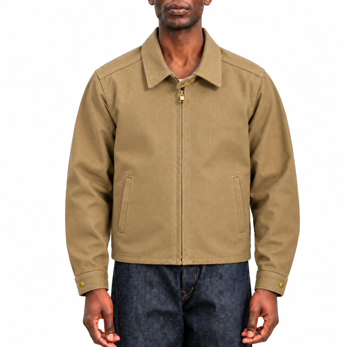 (OPSTK) #1030 30oz Khaki Duck Canvas Modify Eisenhower Jacket "Regular Fit"