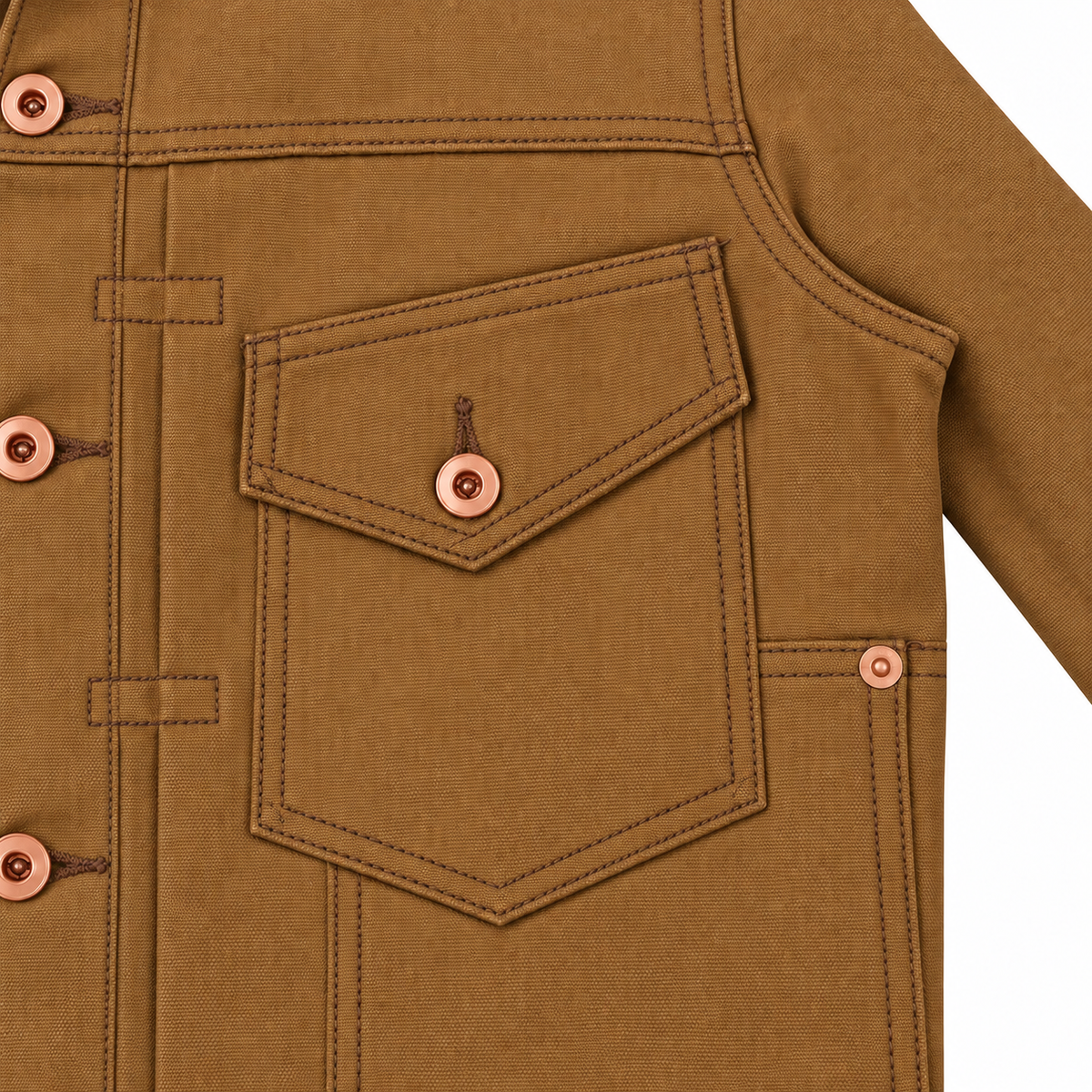 (OPSTK) #133 12oz Ochre Brown Duck Canvas Fieldhand Jacket "Regular Fit"