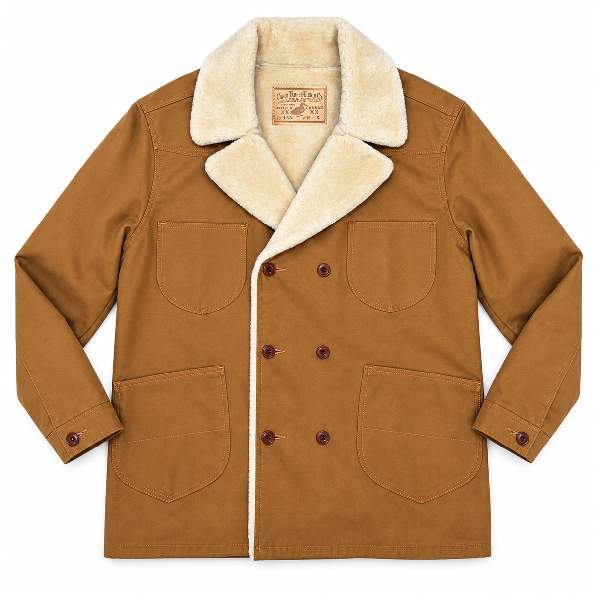 [OPSTK] #133 12oz Ochre Brown Duck Canvas Modify Pea Coat Lined