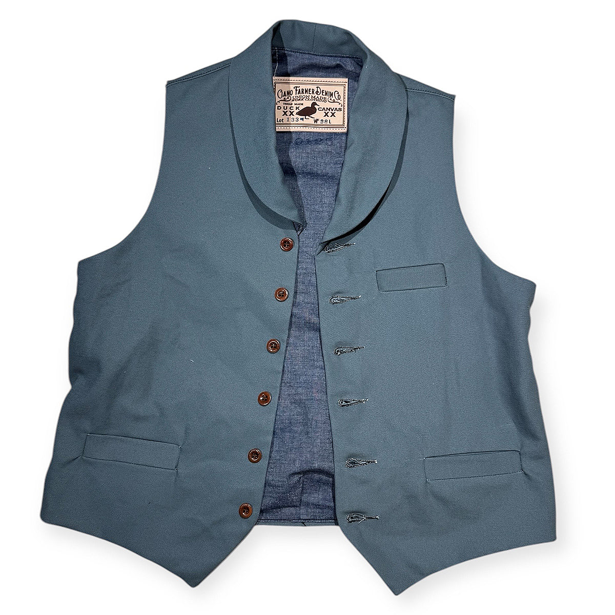 #133 12oz Duck Canvas Type D Waistcoat Seagrass