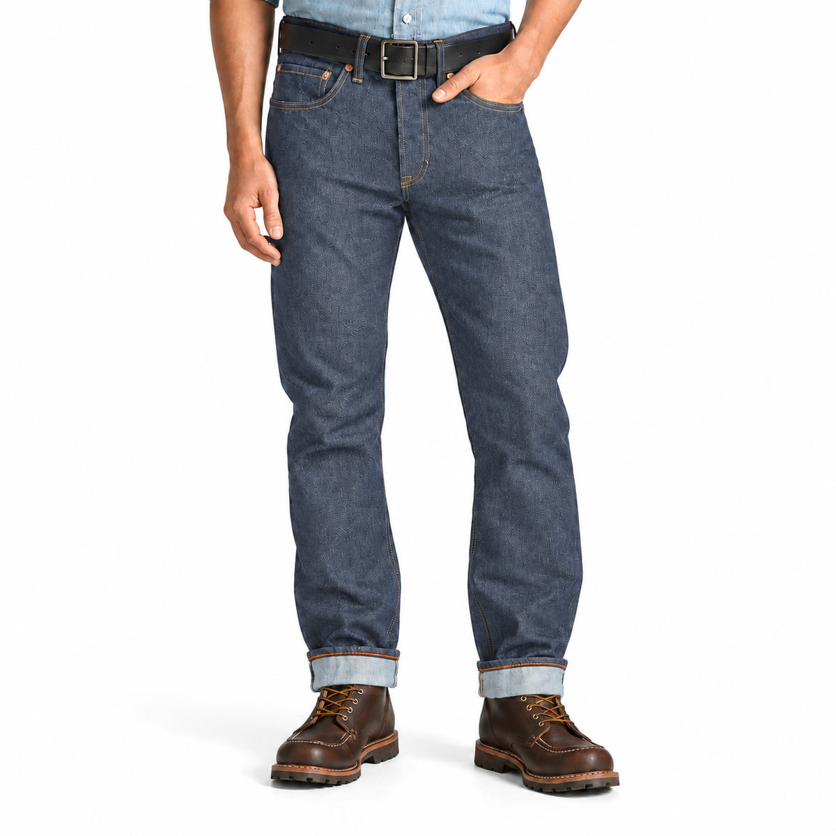 #777 14oz Japanese Vintage Slate Blue Selvadge 5 Pocket "Regular Fit" 905