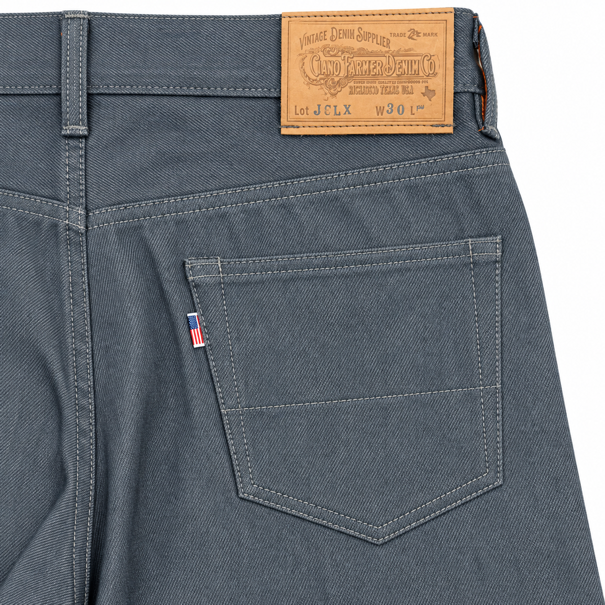 #JSLX 14oz Japanese Vintage Slate Blue-Grey Selvedge 5 Pocket "Regular Fit" 905