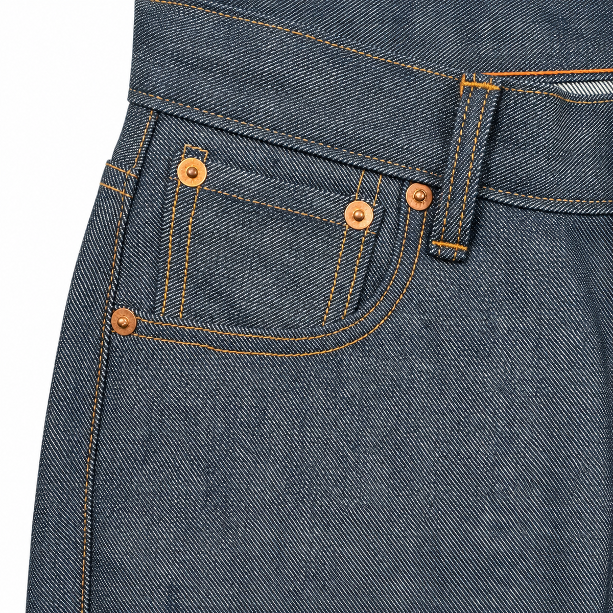#777 14oz Japanese Vintage Slate Blue Selvadge 5 Pocket "Regular Fit" 905