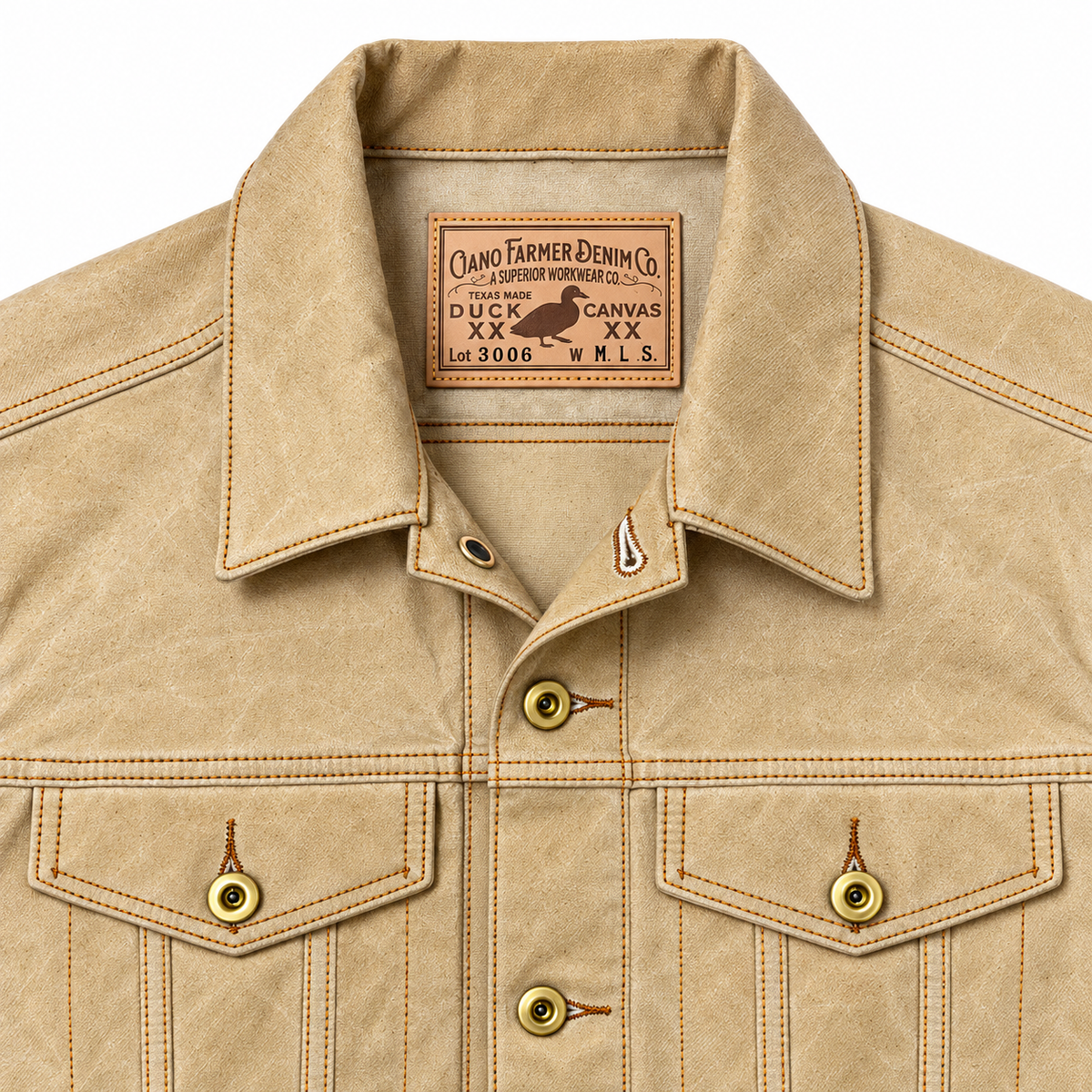 [OPSTK] #3006 1967 Type III Modify Jacket 18oz "Pinkerton" Natural Wax Duck Canvas "Slim Fit"