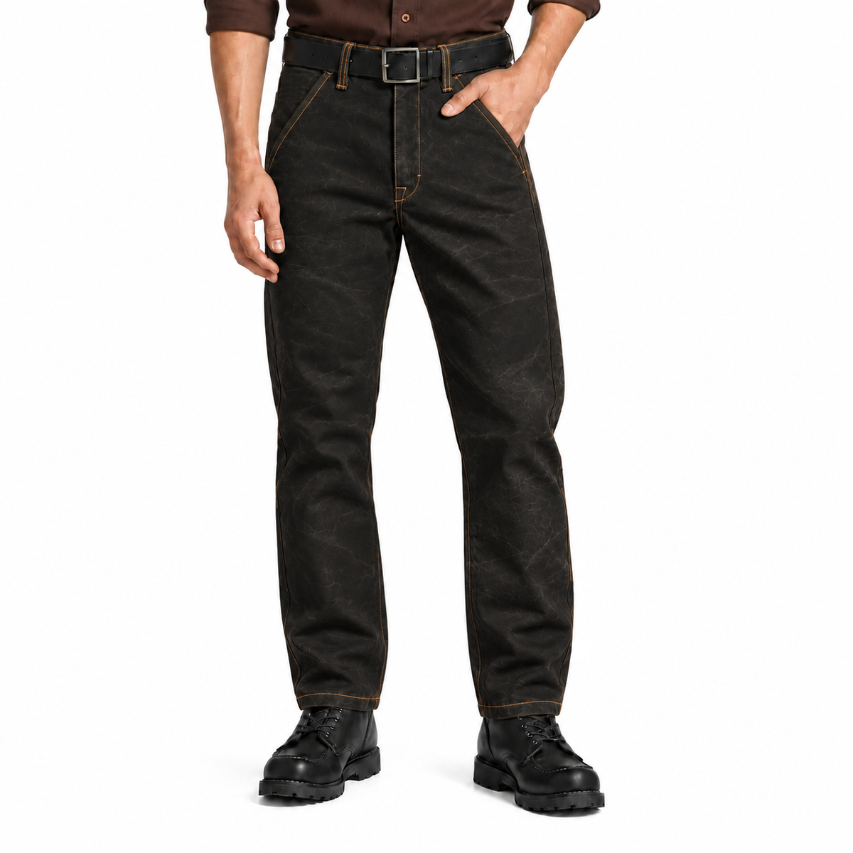 #3006 18oz WAX Duck Canvas Black Fieldhand Chino "Regular Fit" 905