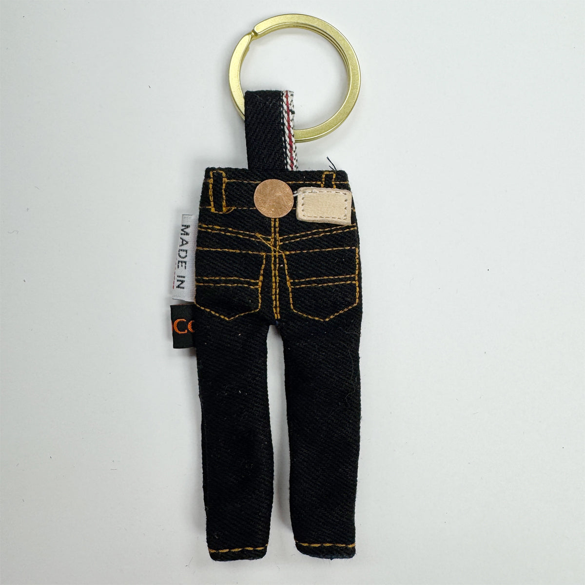 #149 Italian Black/Black Selvage Tiny Jean Keychain