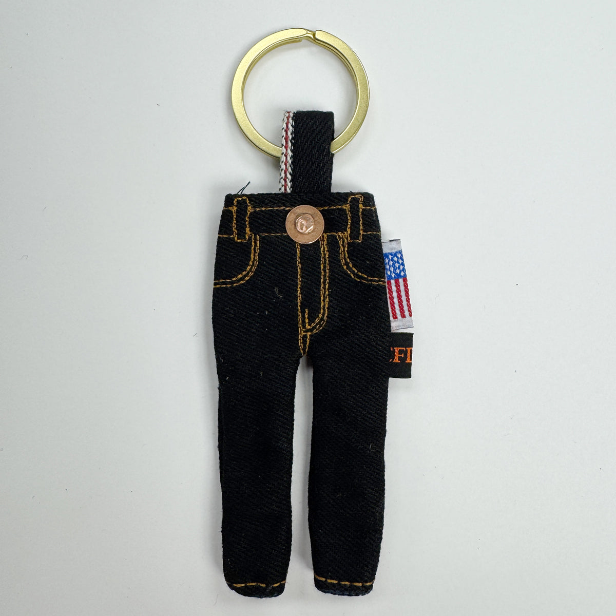#149 Italian Black/Black Selvage Tiny Jean Keychain