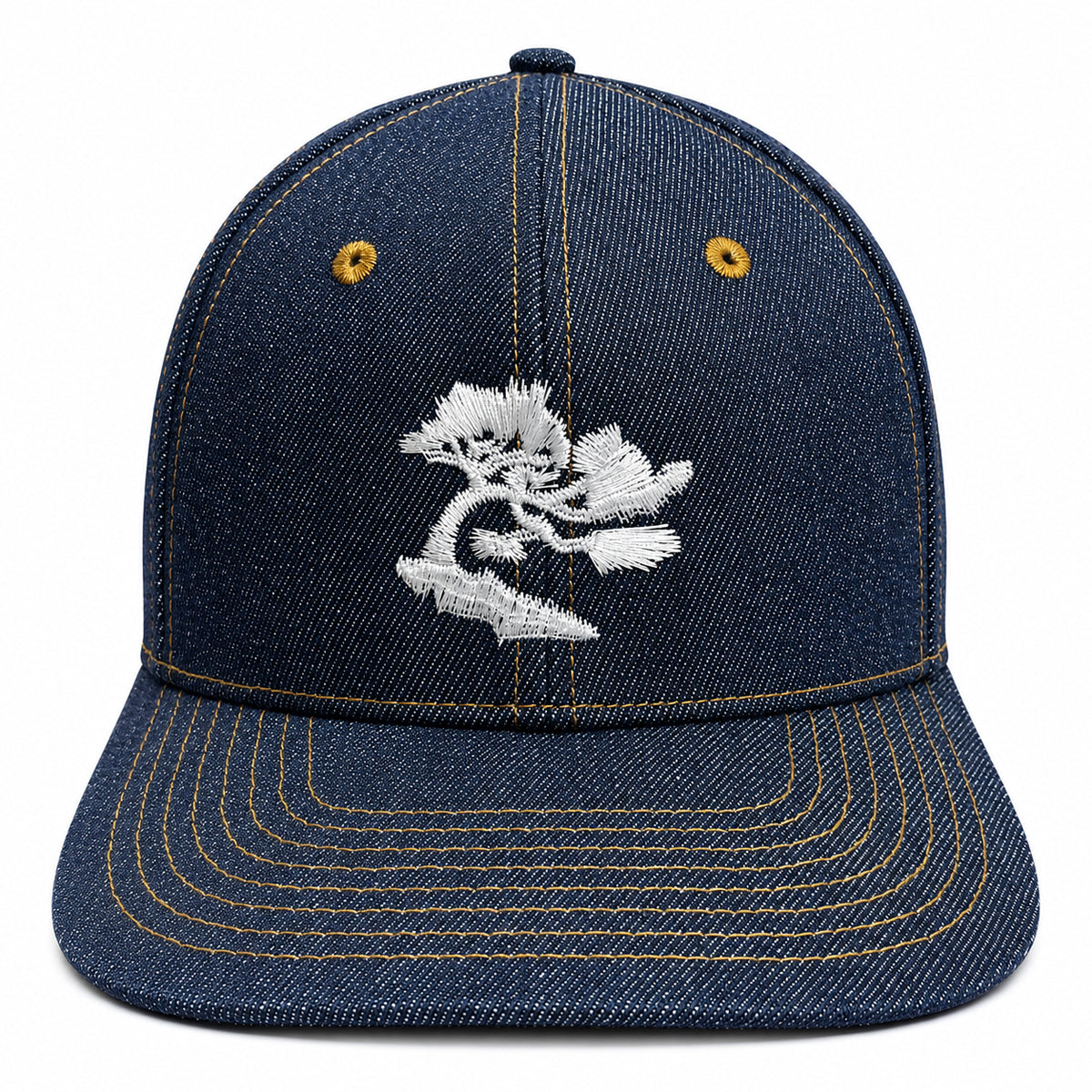 14oz Cone Mills Denim Snapback HAT CFDCo Embroidery TM Logo  - Mid Crown