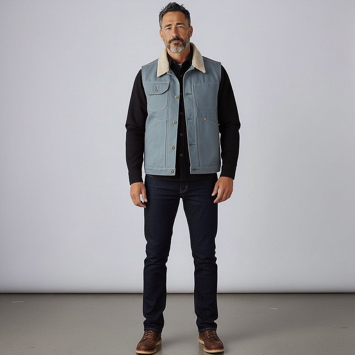 #133 12oz Duck Canvas "Hamby" Vest Seagrass
