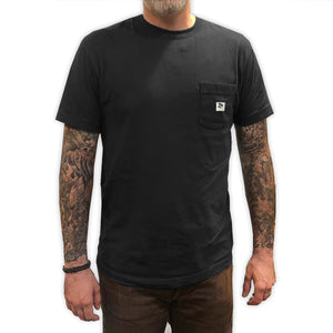 4.4oz TEXAS MADE " Workman Pocket " Crew Neck Black