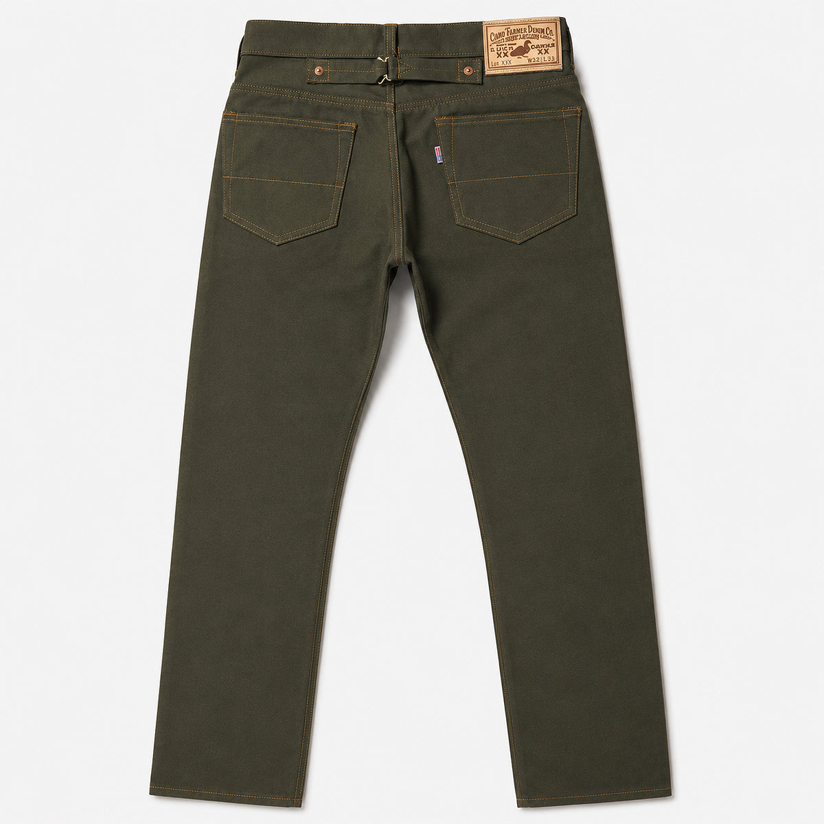 18oz Duck Canvas Green Vintage Selvedge