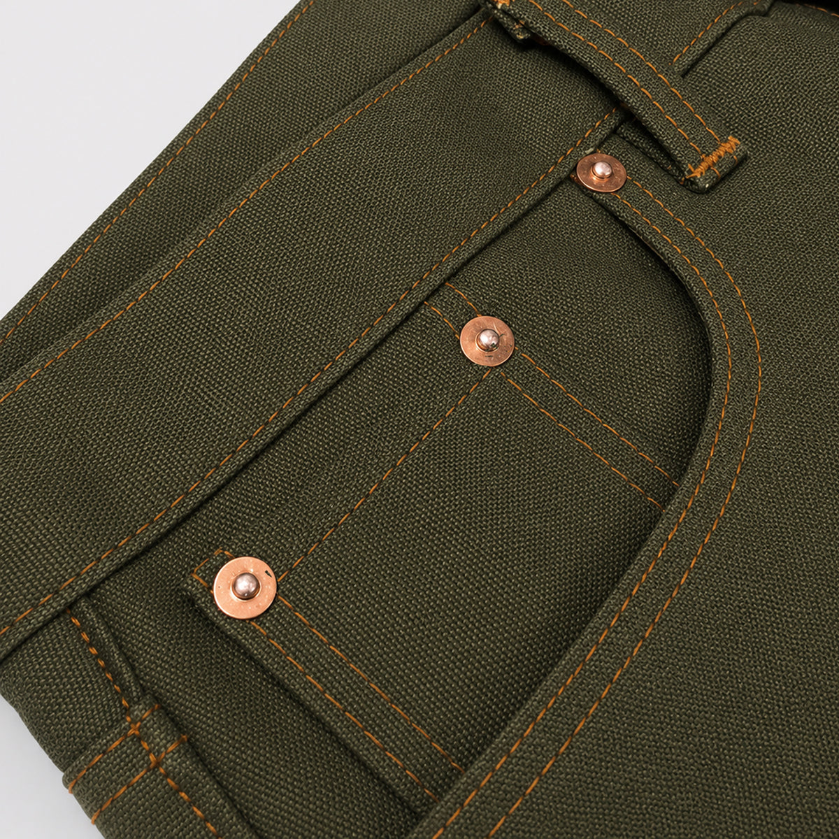 18oz Duck Canvas Green Vintage Selvedge