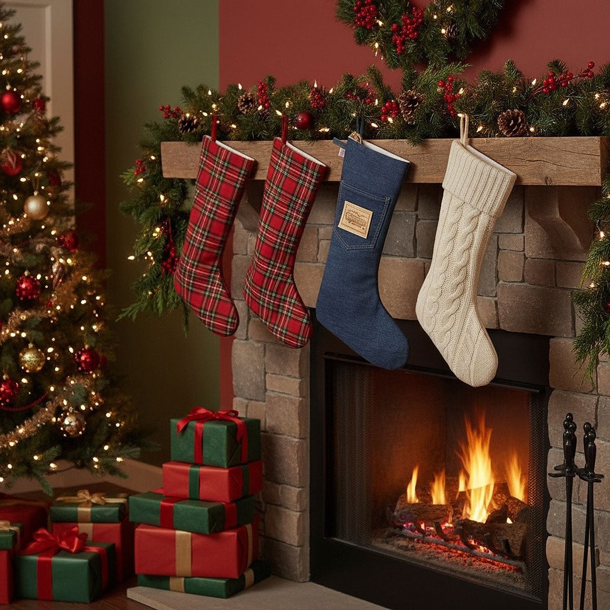 CFDCo Christmas Stocking CONE Mills Selvage Denim