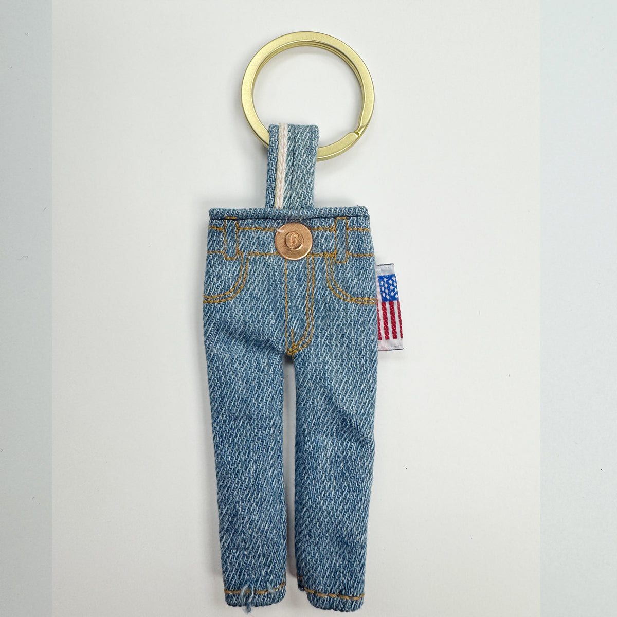 #ST678 Japanese Stone Wash Selvage Tiny Jean Keychain