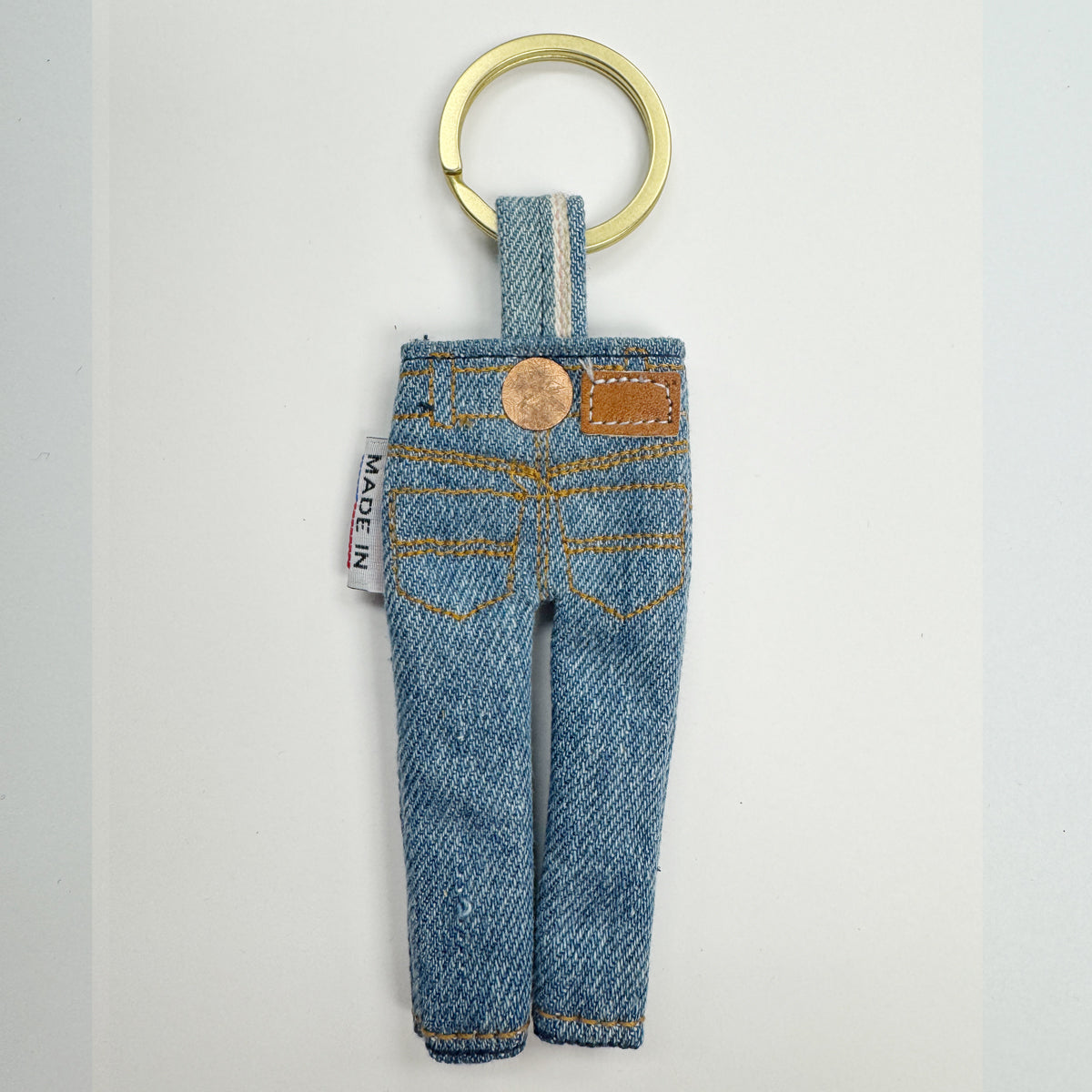 #ST678 Japanese Stone Wash Selvage Tiny Jean Keychain