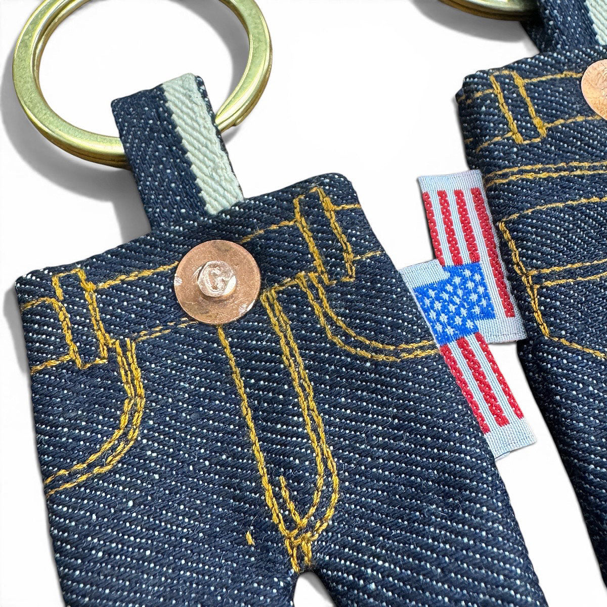 #186 Cone Mills Tiny Jean Keychain