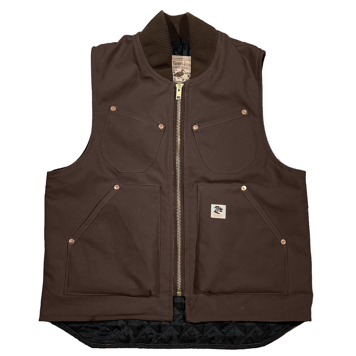 12oz Timber Brown Duck Canvas Workman Waistcoat Lined