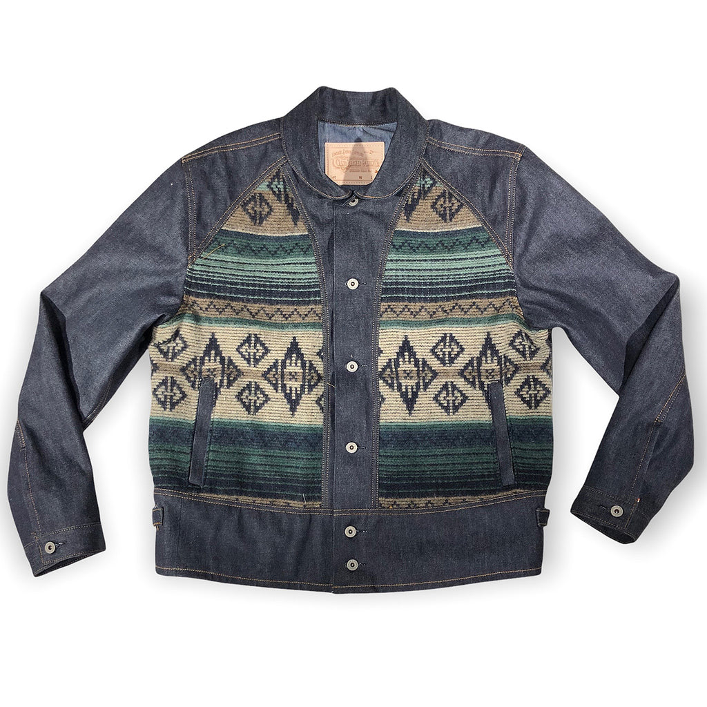 14oz Cone Mills Denim Cossack Jacket w/ Wool Insets