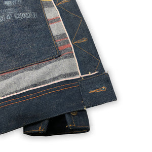 20oz Japanese INDIGO 'Secret Denim" LSR Style Jacket "unsanforized"