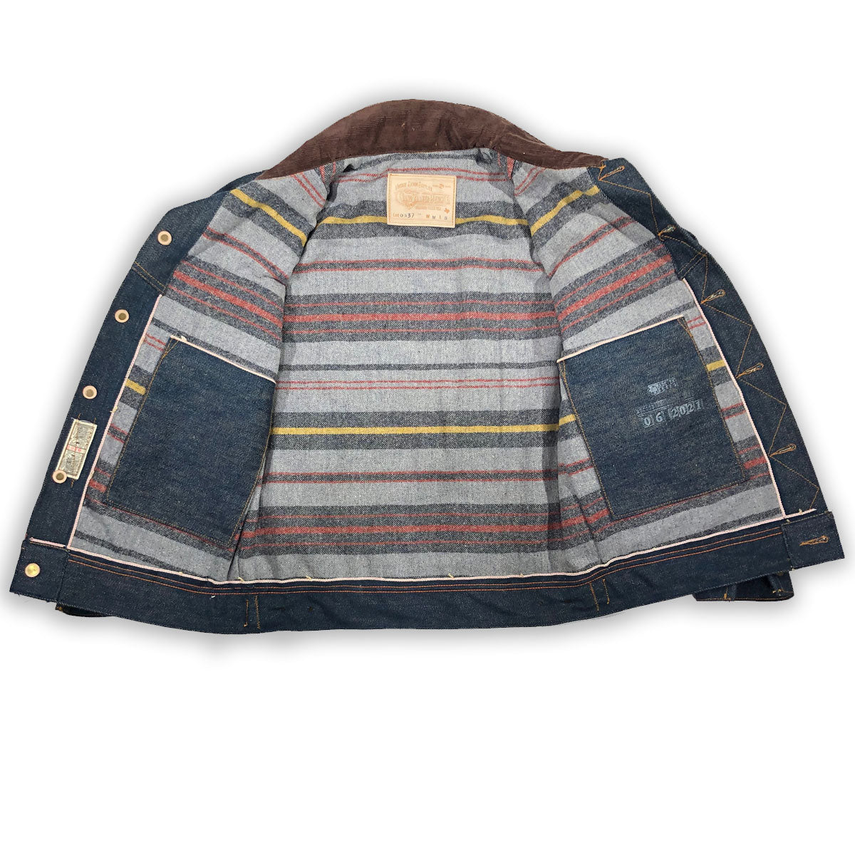 20oz Japanese INDIGO 'Secret Denim" LSR Style Jacket "unsanforized"