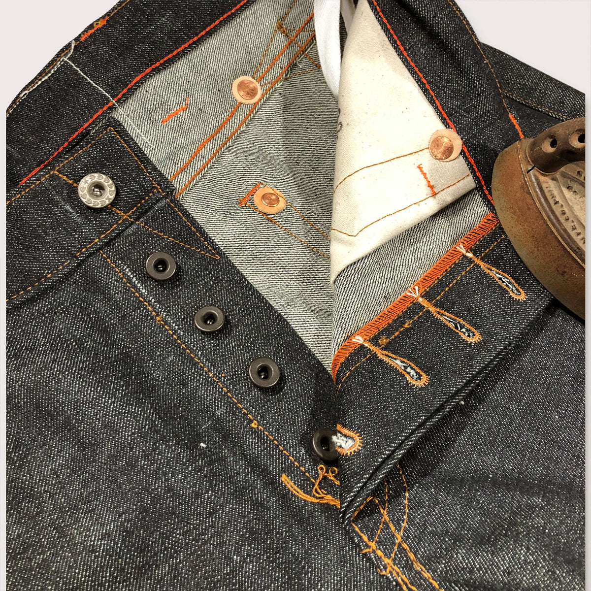 1844 Modify Dungarees 15oz JPN Orange Kojima Selvage Denim 905 fit 34 x 32