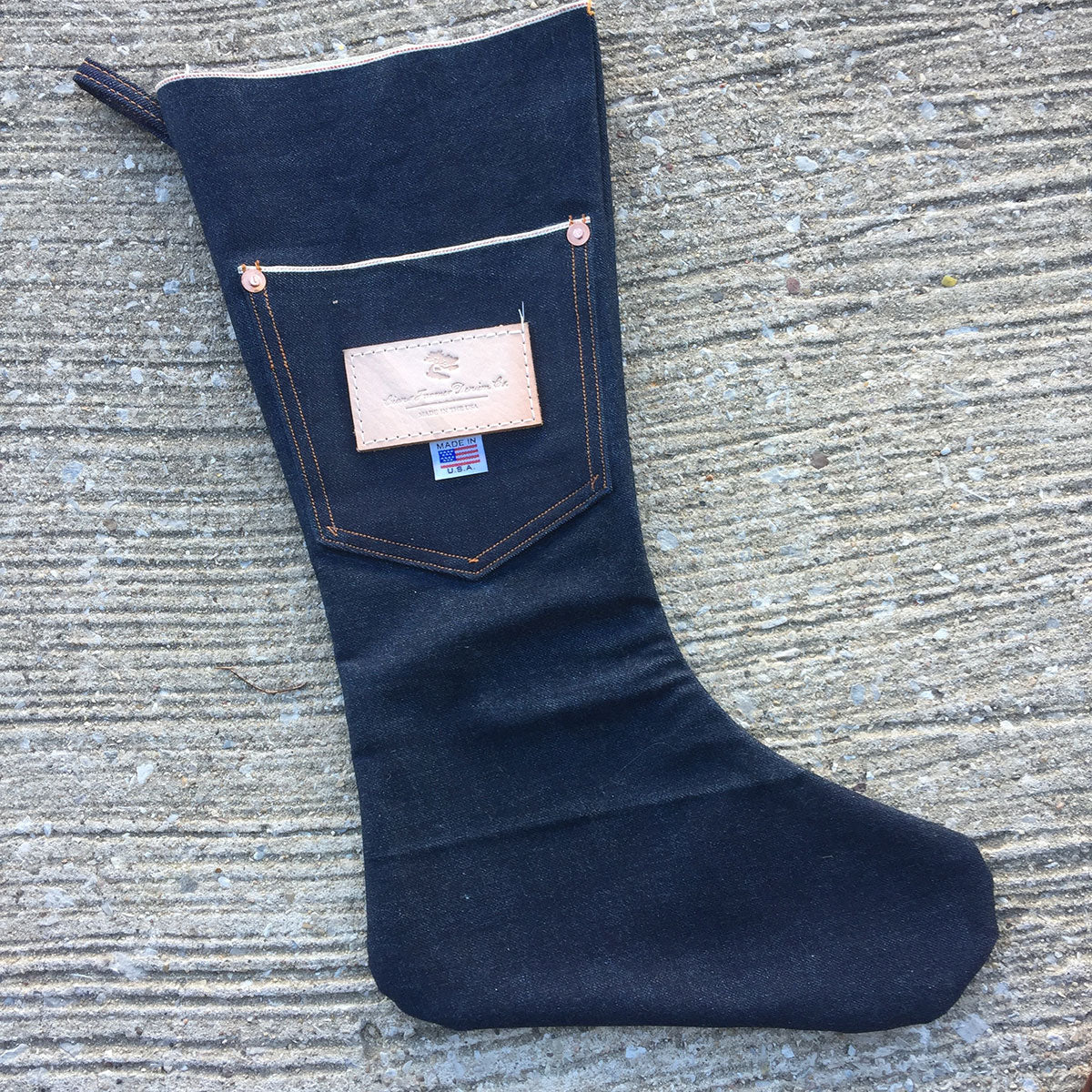 CFDCo Christmas Stocking CONE Mills Selvage Denim