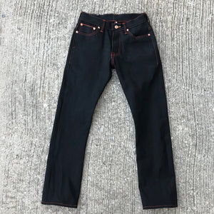 13oz JPN Black on Black "HARLEY" Orange Selvage Denim