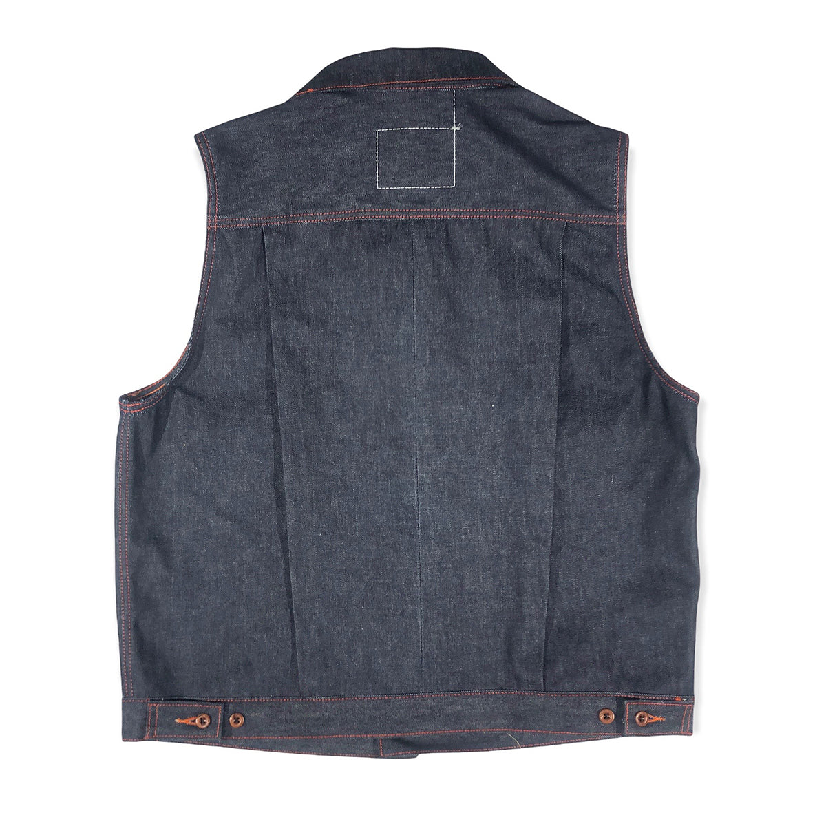 14oz Indigo Cone Mills Orange Selvage Biker Vest