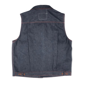 14oz Indigo Cone Mills Orange Selvage Biker Vest