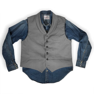 12oz Grey Duck Canvas Type D Waistcoat