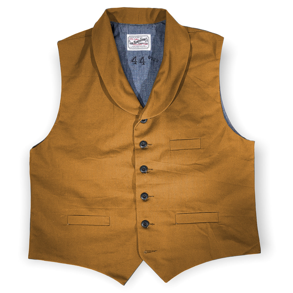 #133 12oz Ochre Duck Canvas Type D Waistcoat