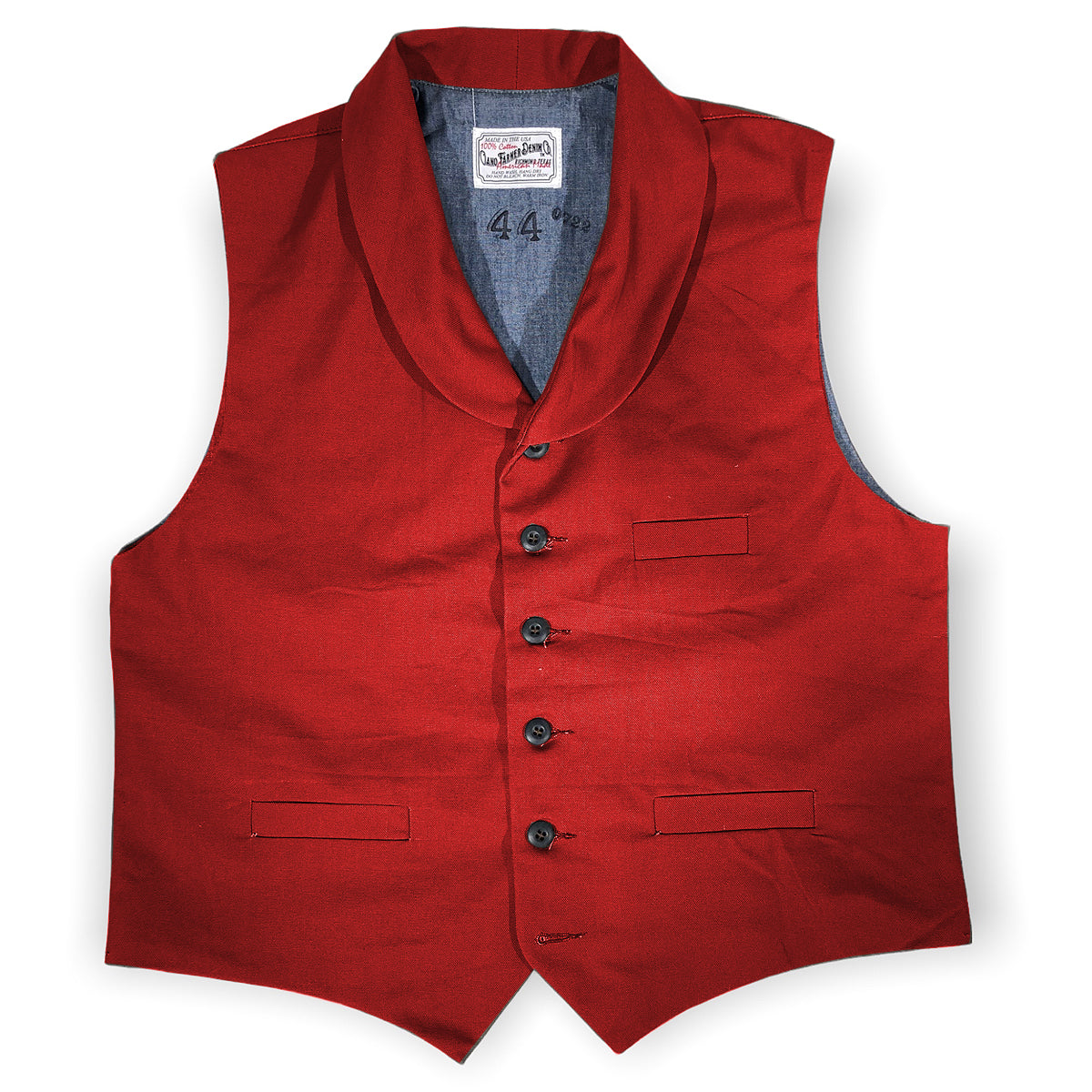 12oz Red Duck Canvas Type D Waistcoat