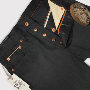 14oz Italian Double Black Red/White Selvage 5 POCKET 29W 27.5L 997 Miner Fit