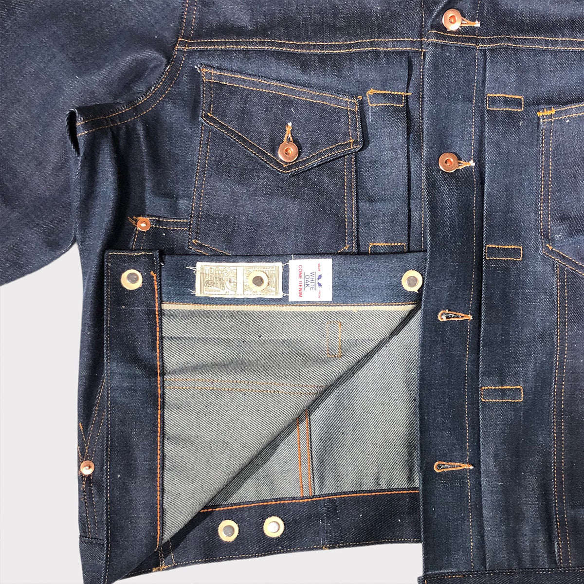 #K34563 15oz Indigo Cone Mills NATURAL Selvage "TEXAS" Fieldhand Jacket  {Limited Quantities}