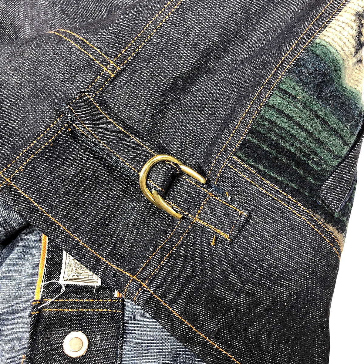 14oz Cone Mills Denim Cossack Jacket w/ Wool Insets