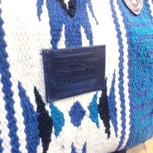 Hand Woven 100% WOOL Southwestern Tote Bag Indigo