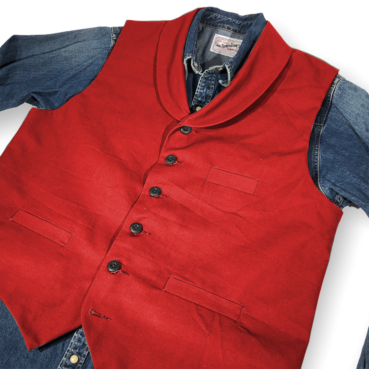 12oz Red Duck Canvas Type D Waistcoat