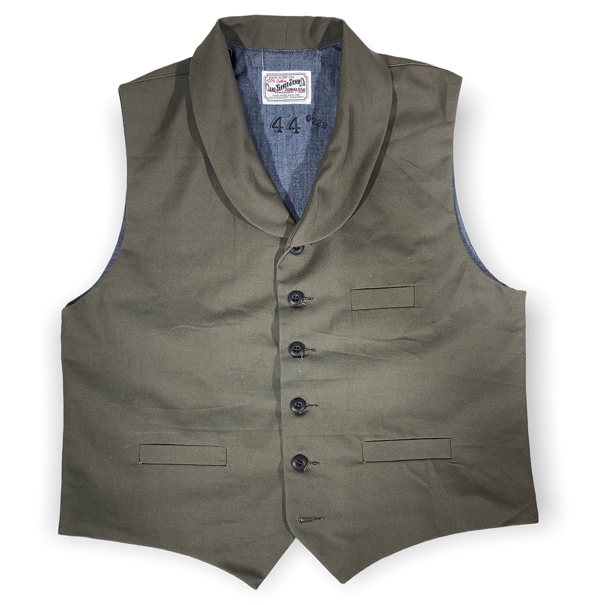 12oz Moss Duck Canvas Type D Waistcoat