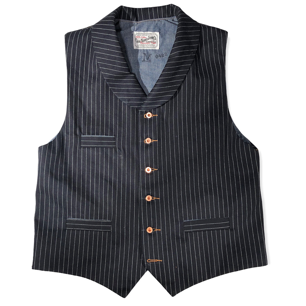 #3192 13.5oz Japanese Indigo/Indigo WABASH White Selvage Type D Waistcoat