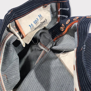 #2006 14oz Japanese Indigo/Indigo Jacquard Mini WABASH Selvage 5 POCKET VERSION