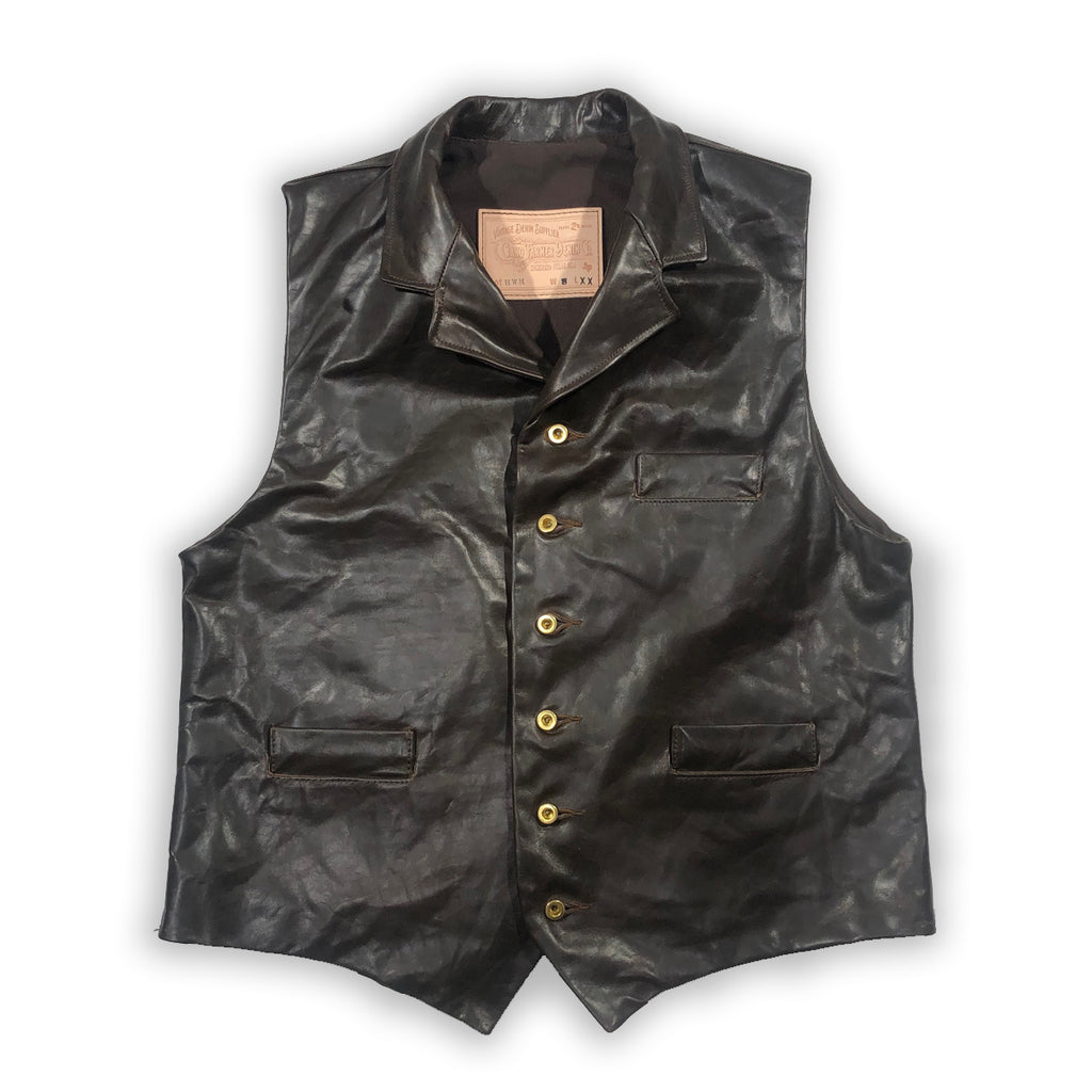2/3oz Coffee Brown Horse LEATHER "Type B" Waistcoat