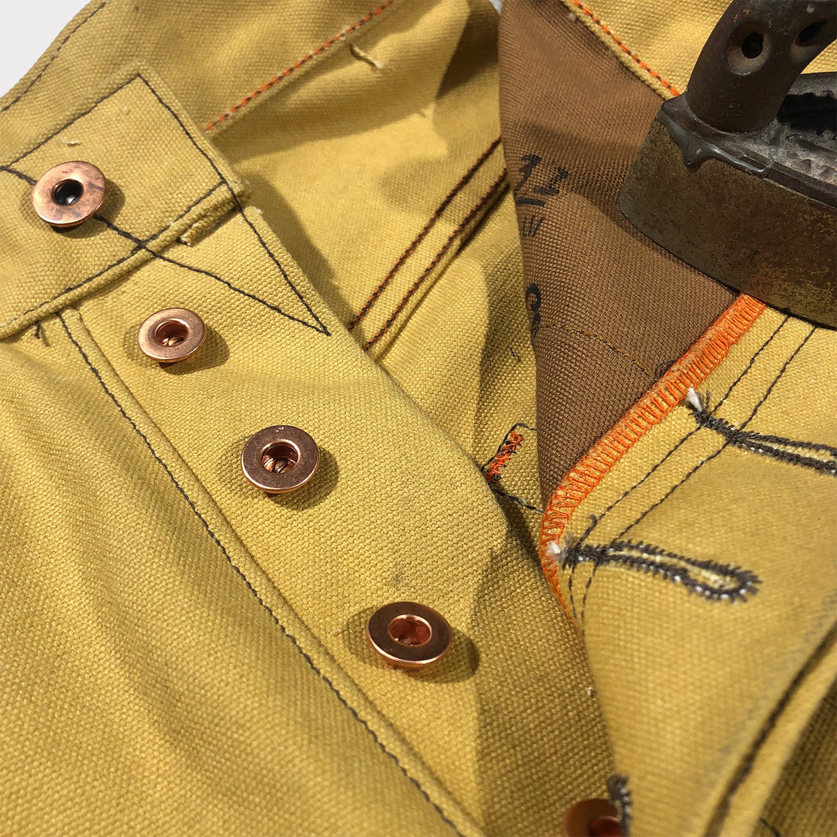 18oz Duck Canvas LITE OCHRE FIELD HAND Chino [ Back Patch Pockets ]