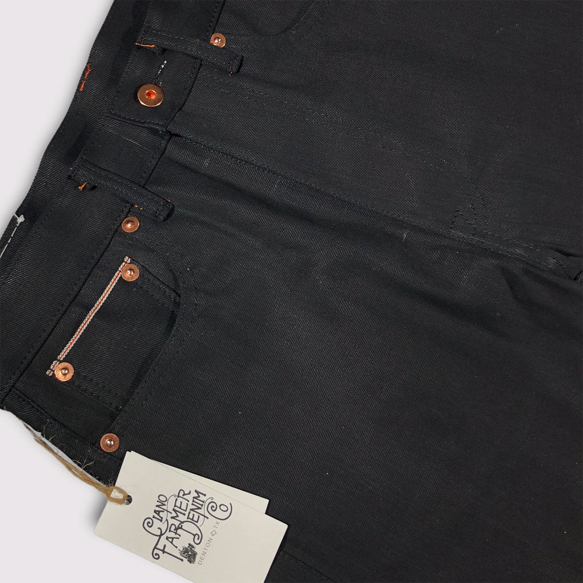 14oz Italian Double Black Red/White Selvage 5 POCKET 29W 27.5L 997 Miner Fit