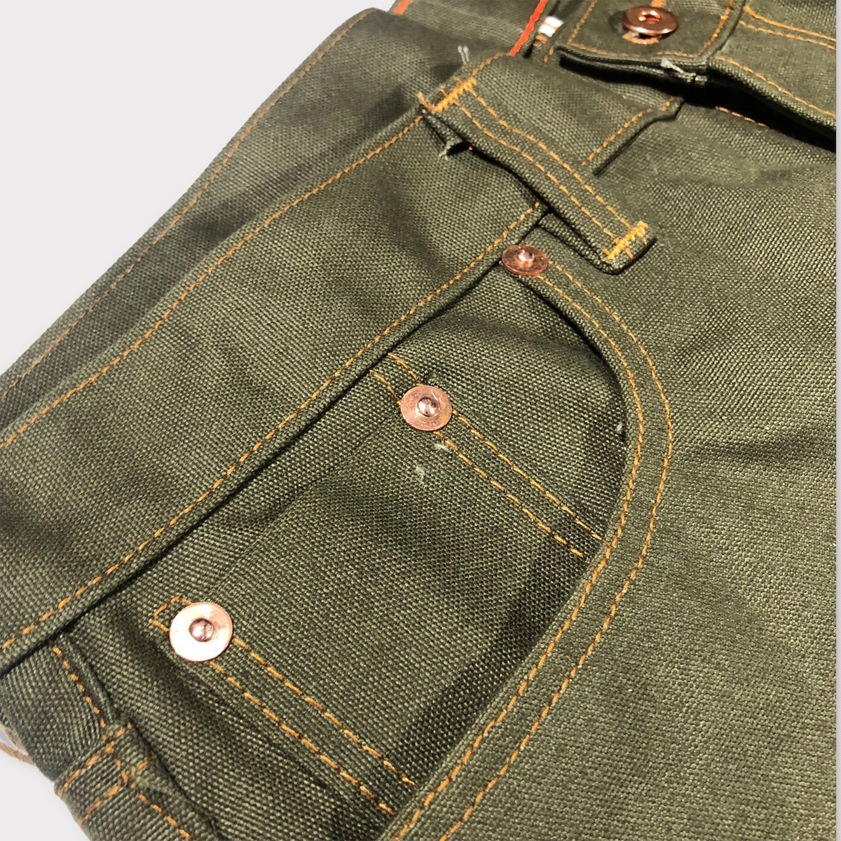 18oz Duck Canvas Green Vintage Selvage