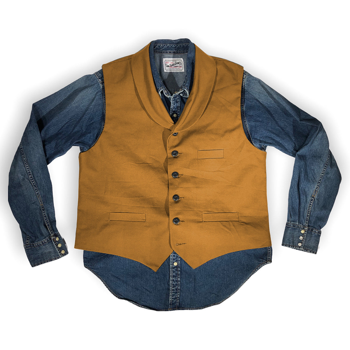 #133 12oz Ochre Duck Canvas Type D Waistcoat