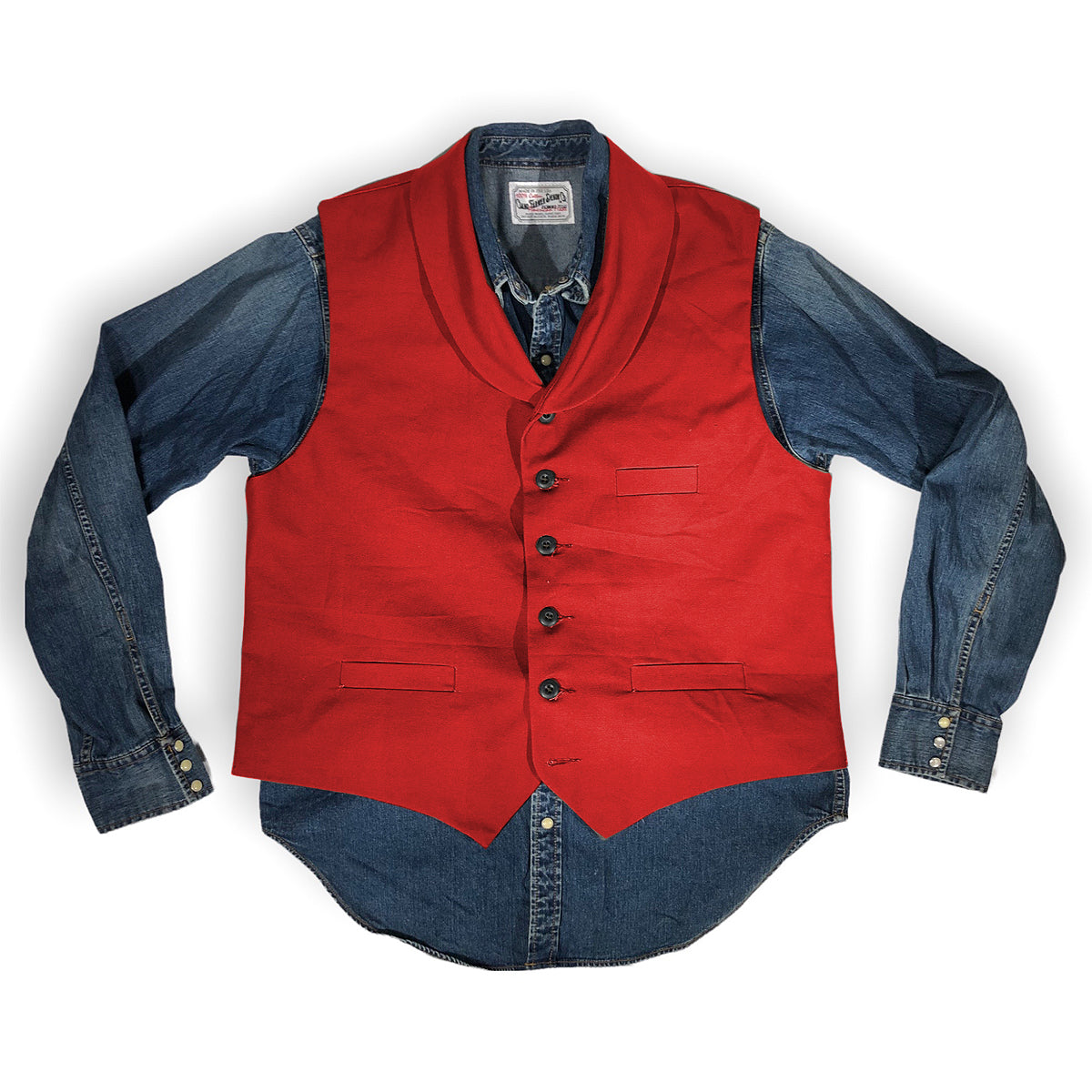 12oz Red Duck Canvas Type D Waistcoat